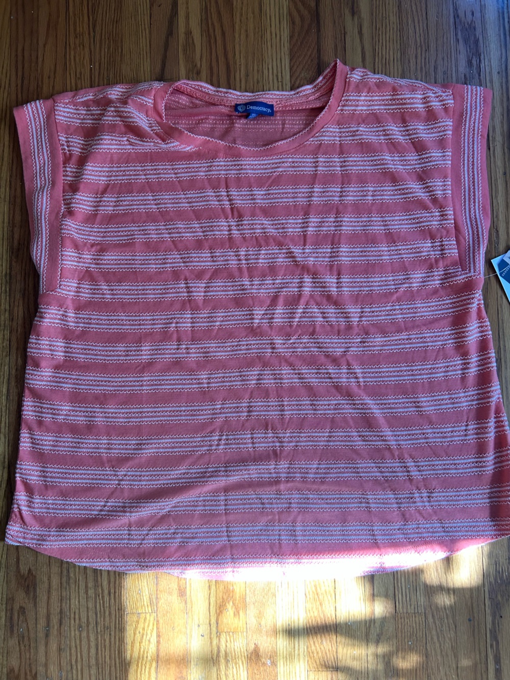 Democracy Coral Striped Tank Top